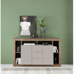 Buffet/bahut contemporain 172 cm mercure/cachemire Dominika