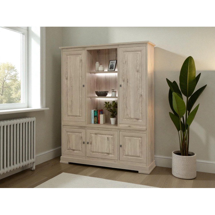 Bibliothèque contemporaine 164 cm chêne clair Phoenix