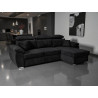 Canapé d'angle convertible et réverseible en tissu noir Omega