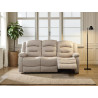 Canapé droit de relaxation manuel 3 places en tissu beige Pretoria
