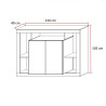 Buffet/bahut contemporain 134 cm mercure/cachemire Dominika
