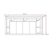 Buffet/bahut contemporain 210 cm mercure/cachemire Dominika