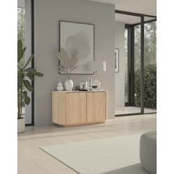 Buffet/bahut contemporain 130 cm chêne clair Adria