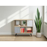 Etagère de rangement style scandinave chêne/imprimé Mayline