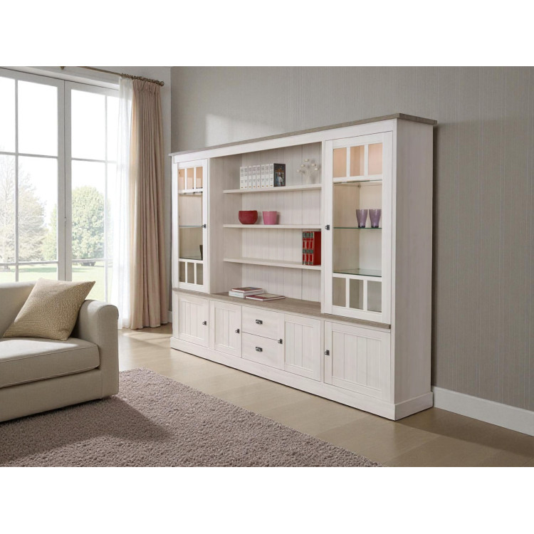 Bibliothèque contemporaine 259 cm coloris chêne beige/mélèze Samos II