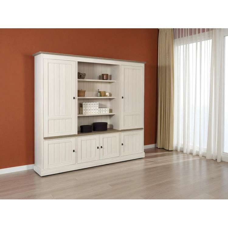 Bibliothèque contemporaine 215 cm coloris chêne beige/mélèze Samos