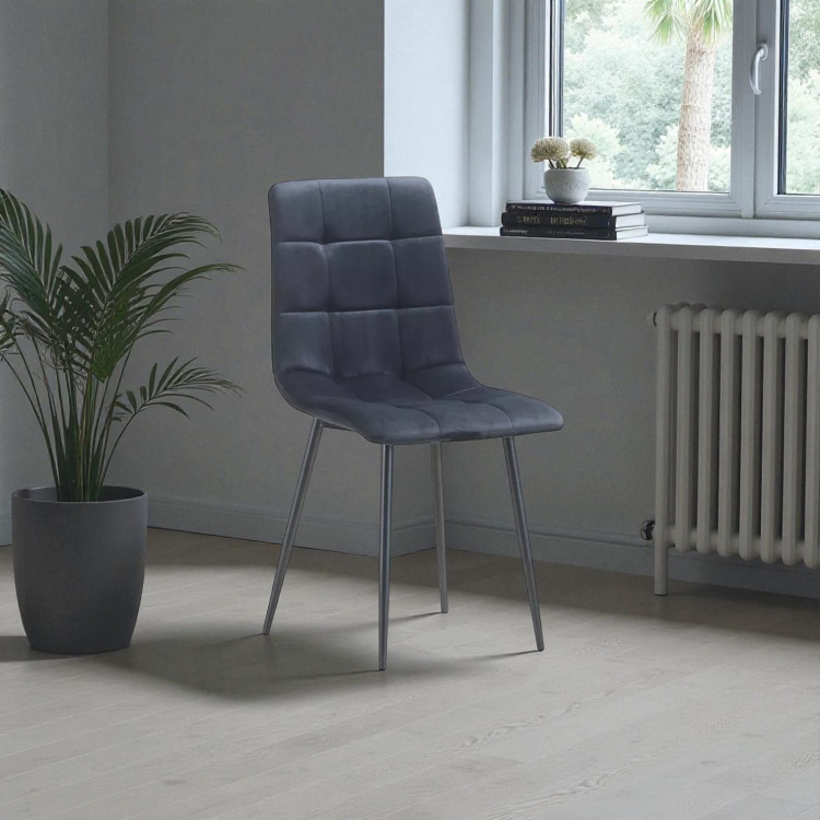 Chaise de salle à manger moderne en tissu noir Dorine