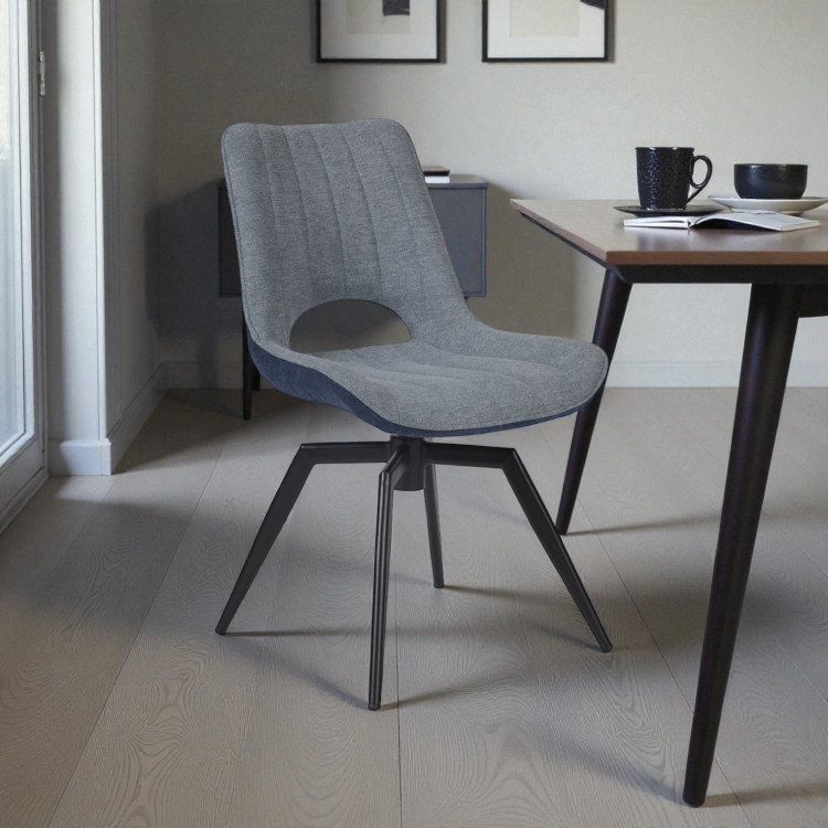 Chaise de salle à manger pivotante moderne en tissu Judith (lot de 2)