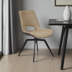 Chaise de salle à manger pivotante moderne en tissu Judith (lot de 2)