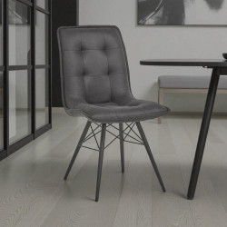Chaise de salle à manger moderne en tissu anthracite (lot de 2) Armenie