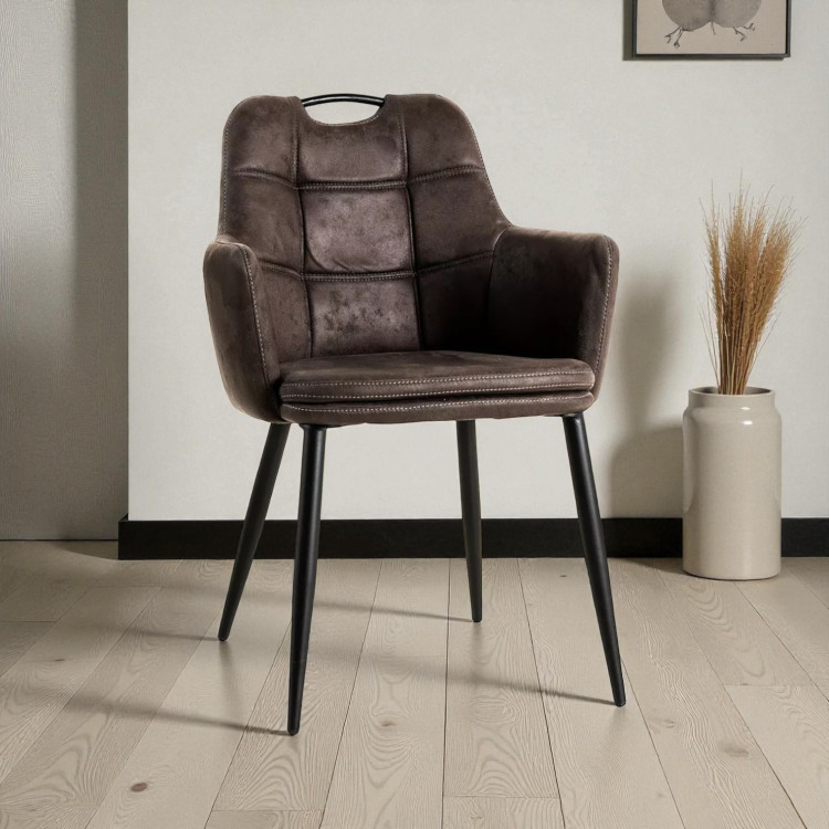 Chaise de salle à manger moderne en tissu anthracite (lot de 2) Maurina