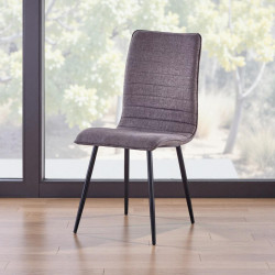 Chaise de salle à manger moderne en tissu gris Avila
