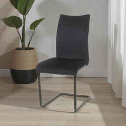 Chaises de salle à manger modernes en velours noir Jousia (lot de 2)