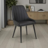 Chaise de salle à manger moderne en PU noir Arizona (lot de 2)