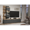 Ensemble TV mural moderne 240 cm anthracite/chêne Baggy