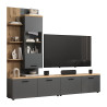 Ensemble TV mural moderne 240 cm anthracite/chêne Baggy