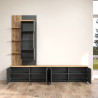 Ensemble TV mural moderne 240 cm anthracite/chêne Baggy