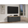 Meuble TV moderne 120 cm anthracite/chêne Baggy
