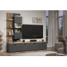 Meuble TV moderne 120 cm anthracite/chêne Baggy