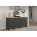 Buffet/bahut moderne 180 cm anthracite/chêne Baggy
