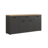 Buffet/bahut moderne 180 cm anthracite/chêne Baggy