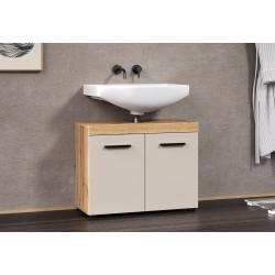 Meuble sous vasque moderne chêne/cachemire Leane