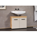 Meuble sous vasque moderne chêne/cachemire Leane