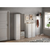 Armoire d'entrée moderne blanc laqué/chêne clair Frida