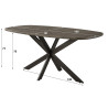 Table de salle à manger ovale moderne 180 cm coloris bronze Vik