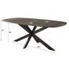 Table de salle à manger ovale moderne 215 cm coloris bronze Vik