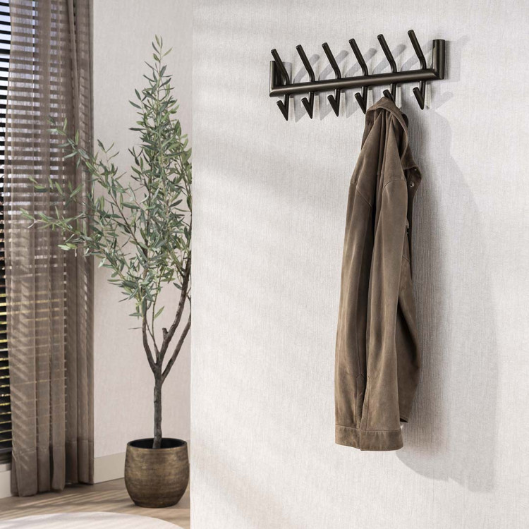 Portemanteau mural industriel 12 crochets en métal bronze Turbo