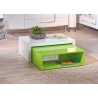 Table basse design en bois coloris blanc/vert Nolane