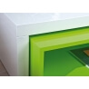 Table basse design en bois coloris blanc/vert Nolane