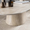Table basse moderne 135 cm en céramique aspect travertin Celenia