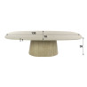 Table basse moderne 135 cm en céramique aspect travertin Celenia