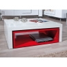 Table basse desgin en bois coloris blanc/rouge Nolane