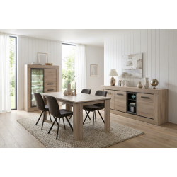 Salle à manger contemporaine chêne clair Willy