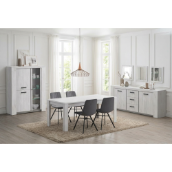 Salle à manger contemporaine chêne blanc Curtis