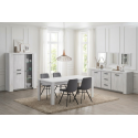 Salle &agrave; manger compl&egrave;te contemporaine ch&ecirc;ne blanc Curtis
