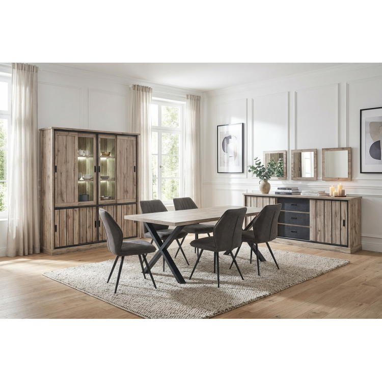 Salle à manger complète contemporaine chêne canada Emilia 2