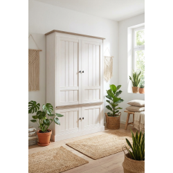 Vaisselier/argentier contemporain portes pleines coloris chêne beige/mélèze Samos