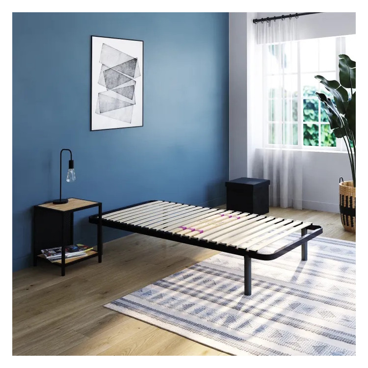 Sommier fixe à lattes fixe gris 2x80x200 cm Elbi