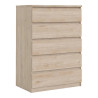 Commode contemporaine 5 tiroirs chêne clair Best