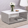 Table basse rectangulaire moderne mobile blanc/béton Bert