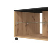 Table basse rectangulaire moderne mobile chêne/noir Bert