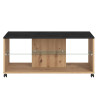 Table basse rectangulaire moderne mobile chêne/noir Bert