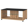Table basse rectangulaire moderne mobile chêne/noir Bert