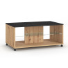 Table basse rectangulaire moderne mobile chêne/noir Bert