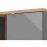 Meuble TV moderne 175 cm chêne/verre gris Andora