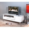 Meuble TV design 1 porte/1 tiroir coloris blanc brillant Olivio